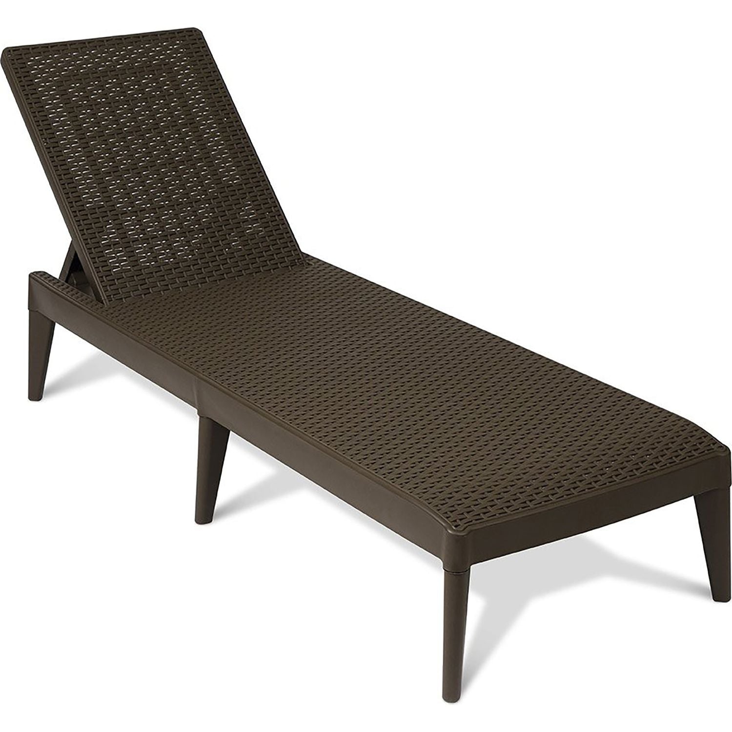 TOOMAX - Lettino da esterno Numana Effetto Rattan Marrone con schienale regolabile - h29x186x60 cm